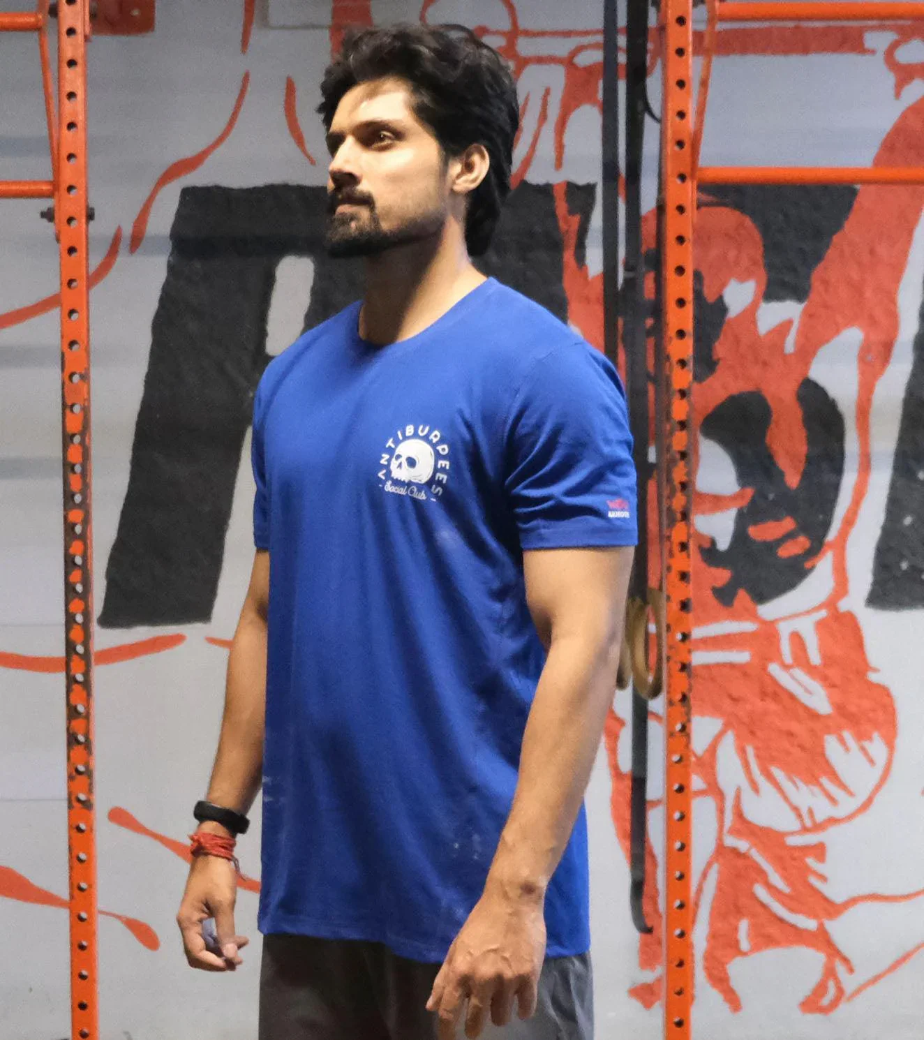 Men's Anti burpees Workout T-shirt (Blue) - Image 6