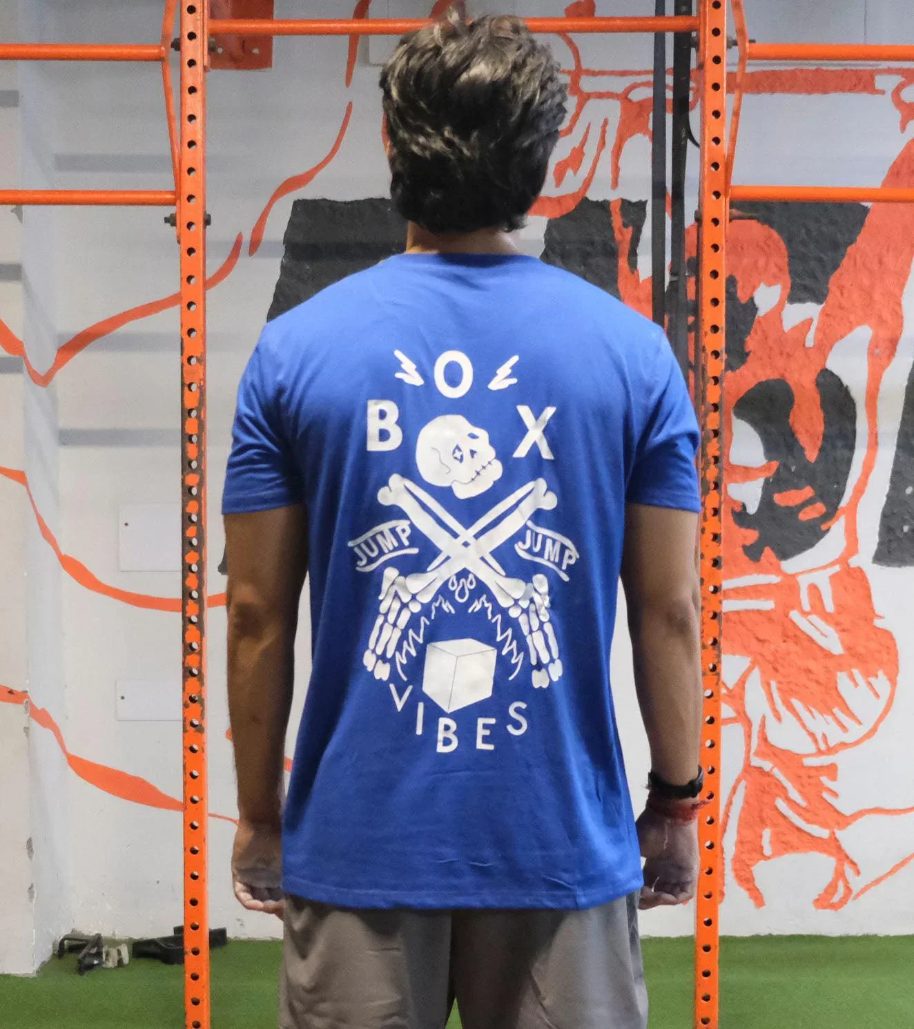 Men's Anti burpees Workout T-shirt (Blue) - Image 7