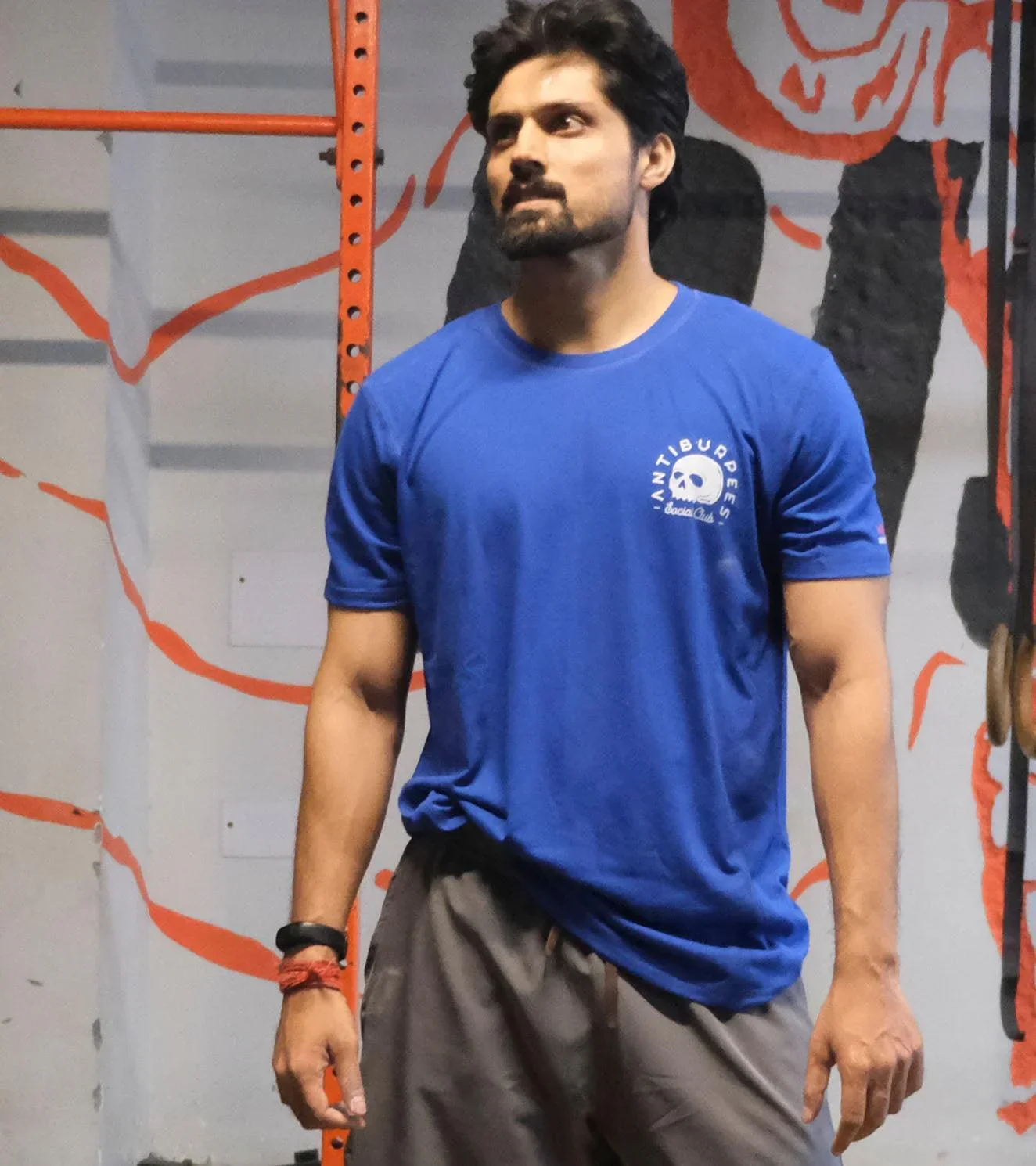 Men's Anti burpees Workout T-shirt (Blue) - Image 8
