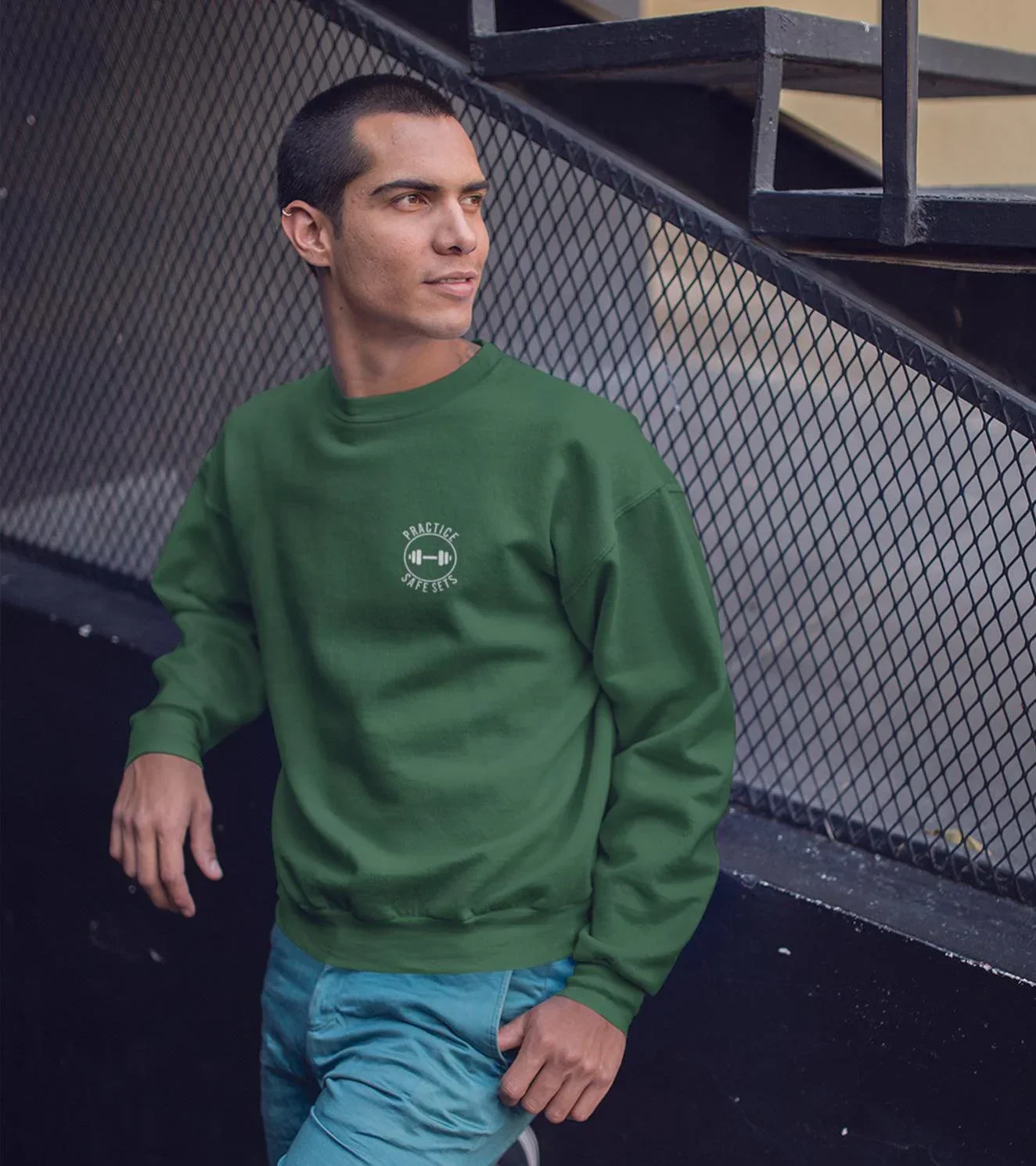 Men's crew neck Practice safe set Sweatshirt - Image 6